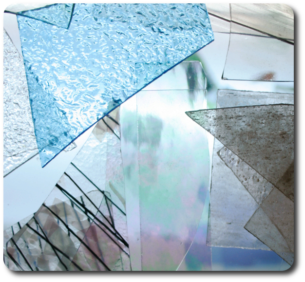 Shards of Blue and Gray Glass