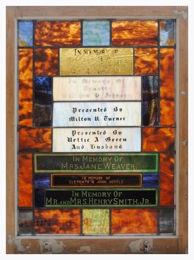 Stained glass window created by Glenn Greene