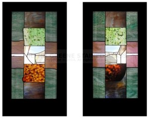 Set of two stained glass windows created by Glenn Greene