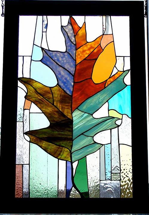 Stained glass window created by Glenn Greene