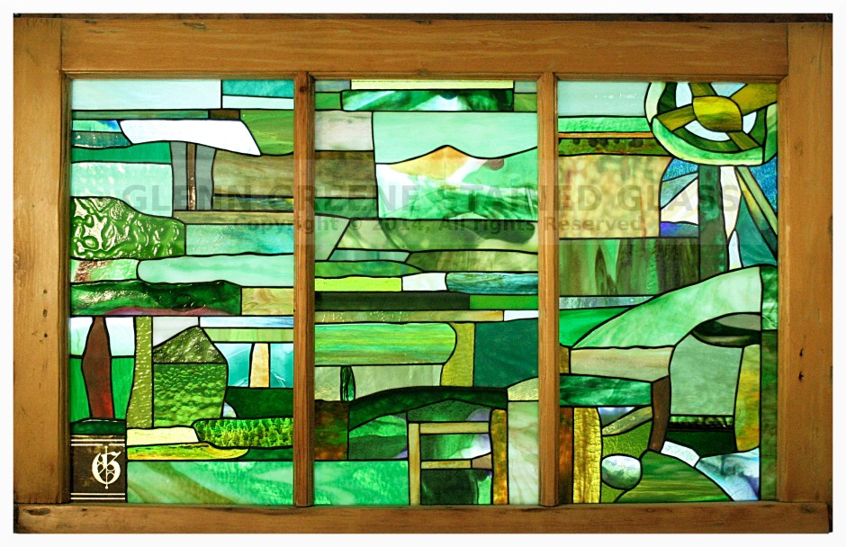 Stained glass window created by Glenn Greene