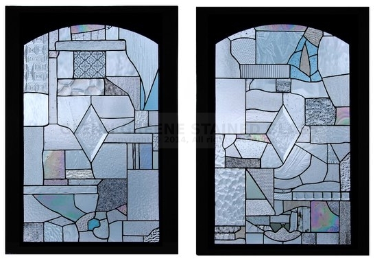Set of two stained glass windows created by Glenn Greene