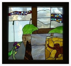 Stained glass window created by Glenn Greene